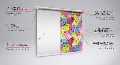 Modern roller blind Colorful cats