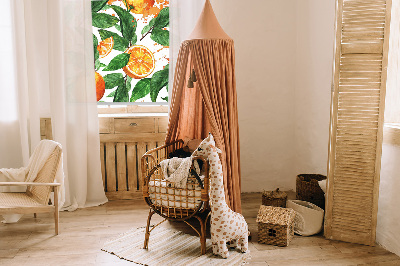 Roller blind for large window Oranges and leaves