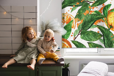 Roller blind for large window Oranges and leaves
