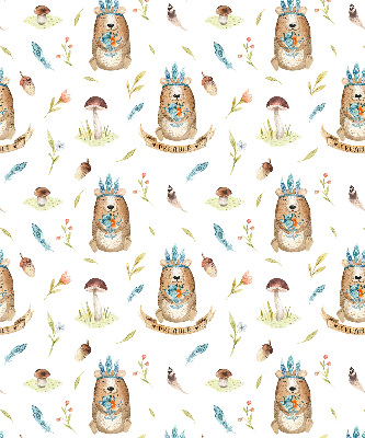 Modern roller blind Teddy bears and plants