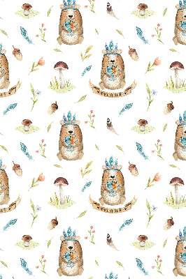 Modern roller blind Teddy bears and plants