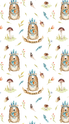 Modern roller blind Teddy bears and plants