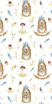 Modern roller blind Teddy bears and plants