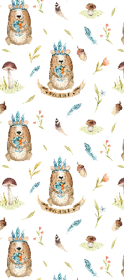 Modern roller blind Teddy bears and plants