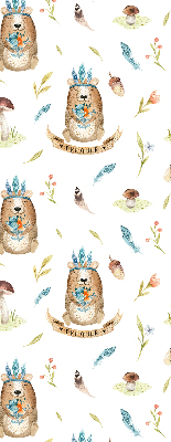 Modern roller blind Teddy bears and plants