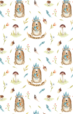 Modern roller blind Teddy bears and plants