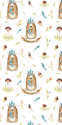 Modern roller blind Teddy bears and plants