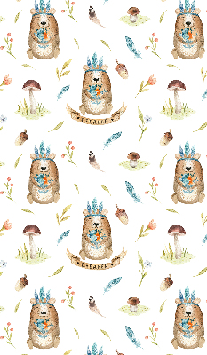 Modern roller blind Teddy bears and plants