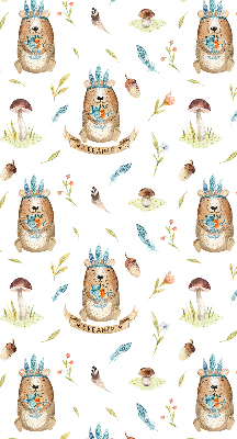 Modern roller blind Teddy bears and plants