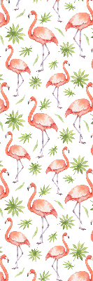 Roller blind for large window Flamingo and leaves