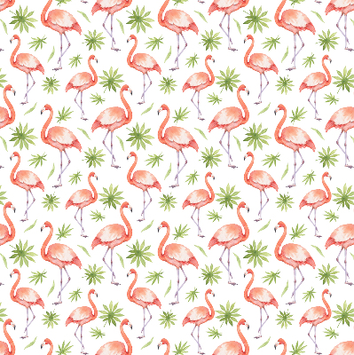 Roller blind for large window Flamingo and leaves