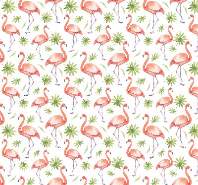Roller blind for large window Flamingo and leaves