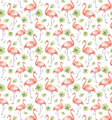 Roller blind for large window Flamingo and leaves