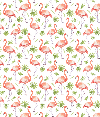 Roller blind for large window Flamingo and leaves