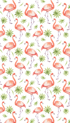 Roller blind for large window Flamingo and leaves