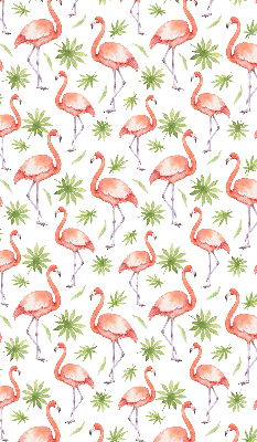 Roller blind for large window Flamingo and leaves