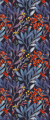 Fabric roller blind Dark leaves and rowan