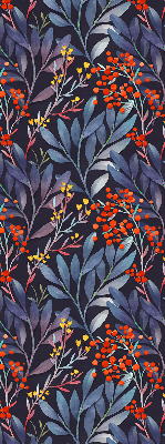 Fabric roller blind Dark leaves and rowan