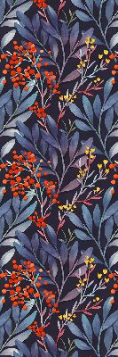 Fabric roller blind Dark leaves and rowan