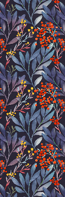 Fabric roller blind Dark leaves and rowan