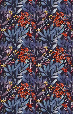 Fabric roller blind Dark leaves and rowan