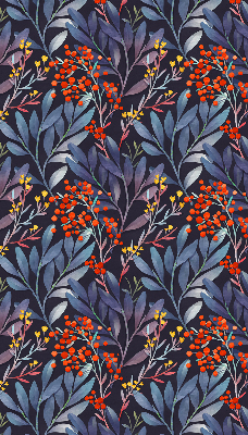 Fabric roller blind Dark leaves and rowan