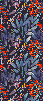 Fabric roller blind Dark leaves and rowan