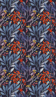 Fabric roller blind Dark leaves and rowan