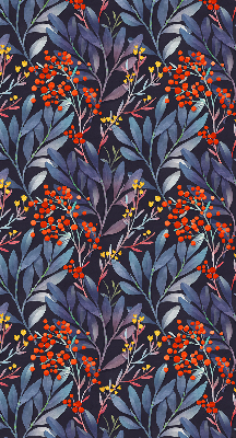 Fabric roller blind Dark leaves and rowan