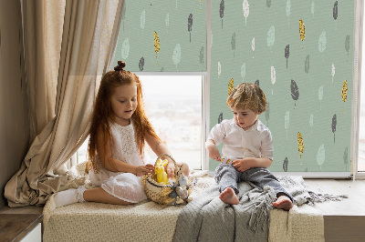 Roller blind for large window Colorful trees