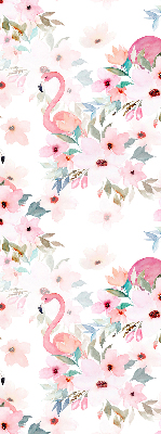 Fabric roller blind Flamingos among the flowers