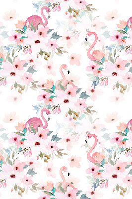 Fabric roller blind Flamingos among the flowers