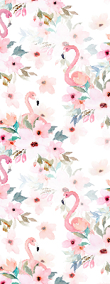 Fabric roller blind Flamingos among the flowers