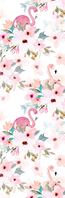 Fabric roller blind Flamingos among the flowers