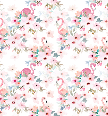 Fabric roller blind Flamingos among the flowers