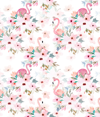 Fabric roller blind Flamingos among the flowers