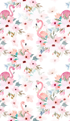 Fabric roller blind Flamingos among the flowers