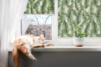 Roller blind for large window Leaves