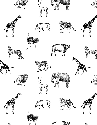 Fabric roller blind Animals