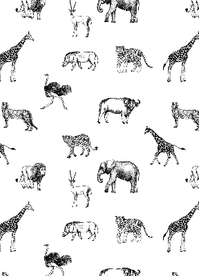 Fabric roller blind Animals