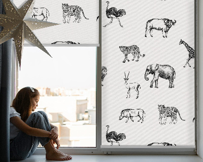 Fabric roller blind Animals