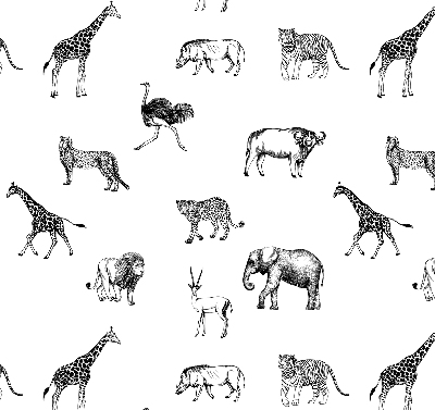 Fabric roller blind Animals