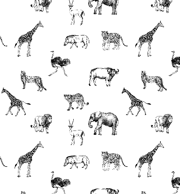 Fabric roller blind Animals