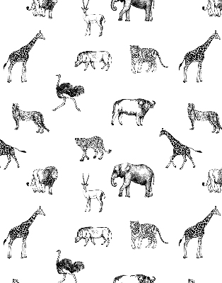 Fabric roller blind Animals