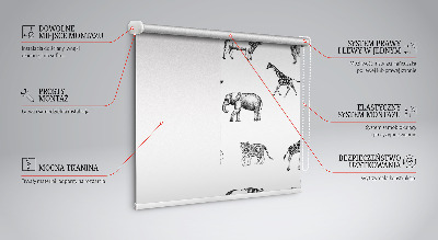 Fabric roller blind Animals