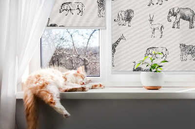 Fabric roller blind Animals