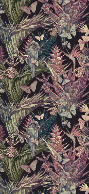 Modern roller blind Exotic plants and birds