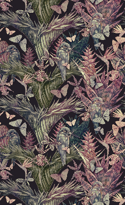 Modern roller blind Exotic plants and birds