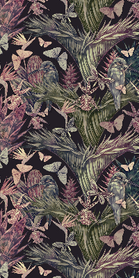 Modern roller blind Exotic plants and birds