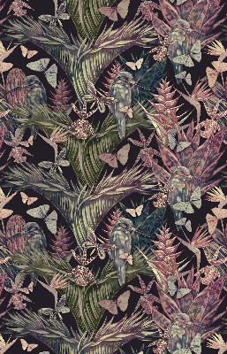 Modern roller blind Exotic plants and birds